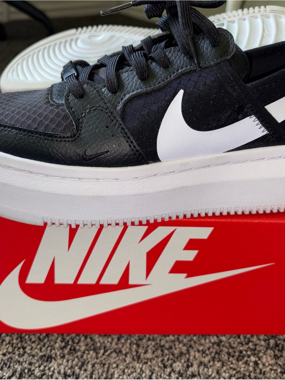 Nike Court Vision Alta Platform Black White Women's Casual Chunky Sneakers